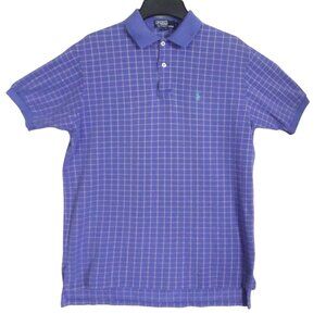 Ralph Lauren Polo Shirt Mens Sz Large Vintage purple pink Golf graph check grid